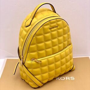 Michael Kors Vibrant Yellow Quilted Backpack